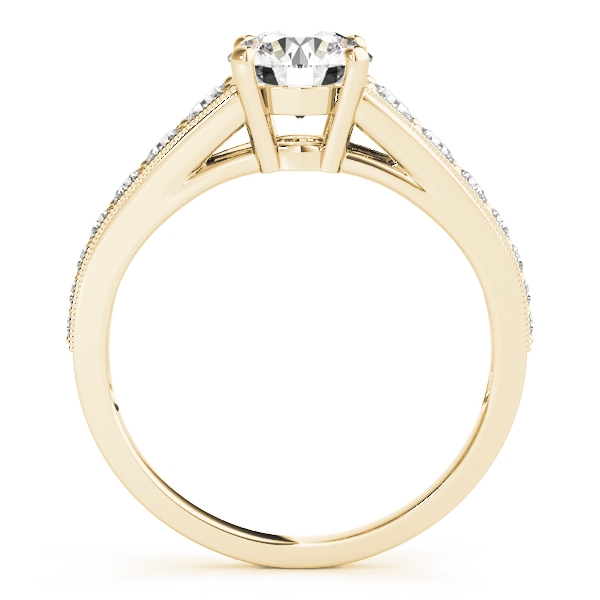 The Mila Single-Row Engagement Ring, side view
