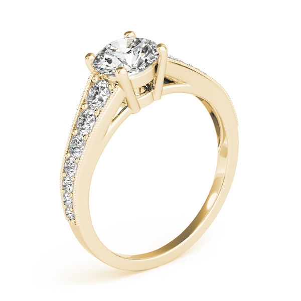 The Mila Single-Row Engagement Ring, upright view