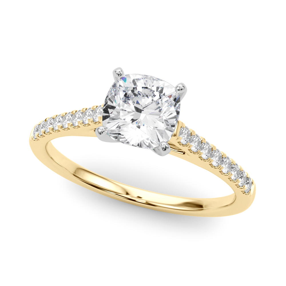 Single Row Diamond Engagement Ring