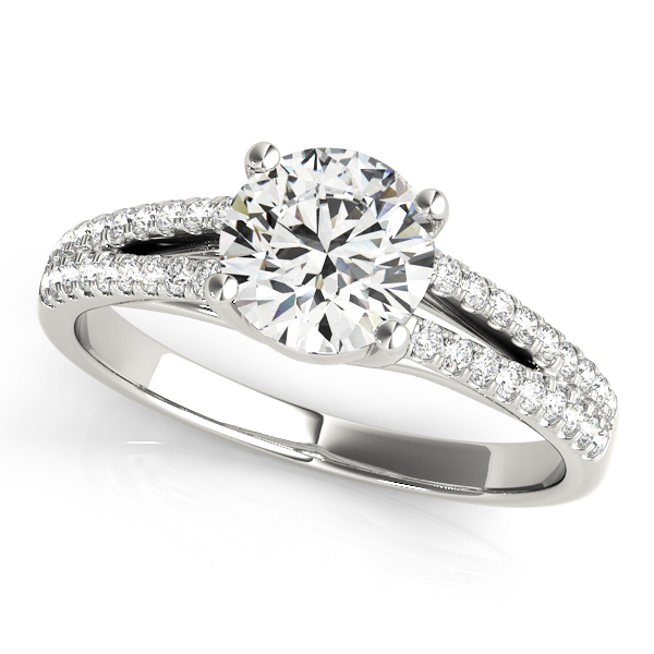 Solitaire Split Shank Engagement Ring