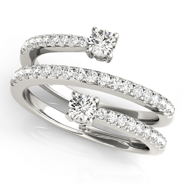 2-Stone Multirow Spiral Fashion Rings