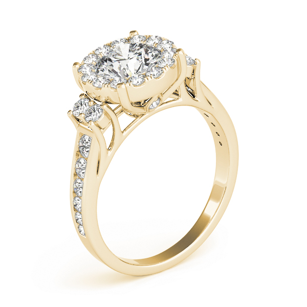 The Camille Halo Engagement Ring II, upright view