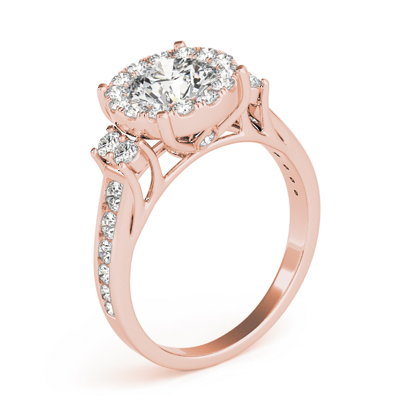 The Camille Halo Engagement Ring II, upright view