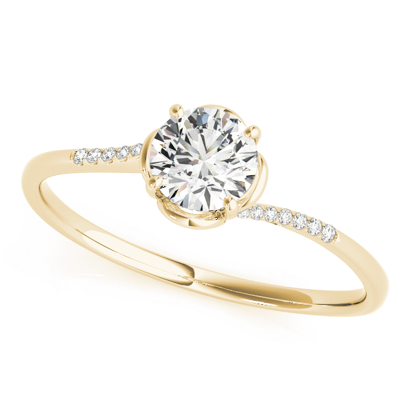 Bypass Floral Swirl Engagement Ring