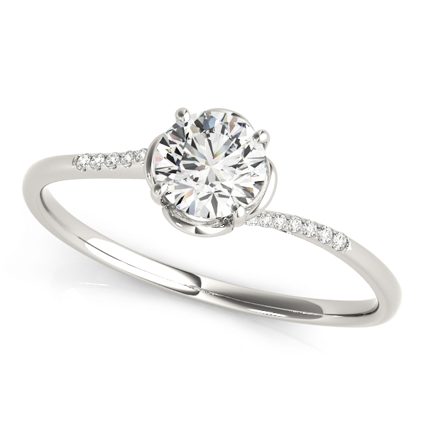 Bypass Floral Swirl Engagement Ring