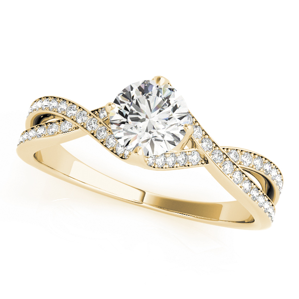 Double Row Twisted Shank Prong Engagement Rings