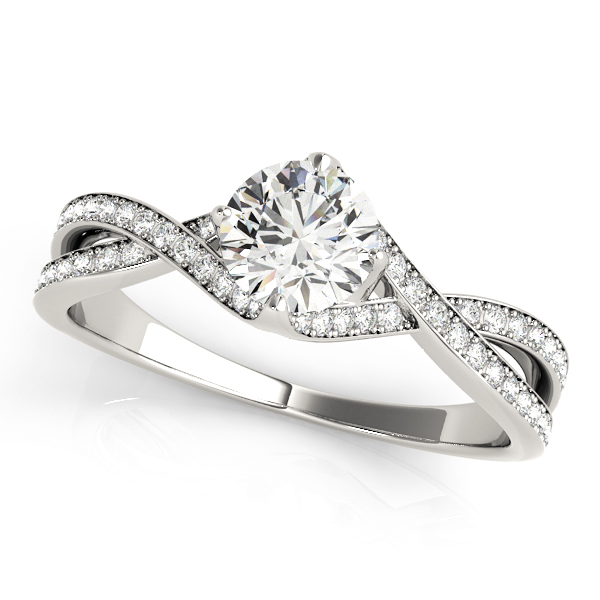 Double Row Twisted Shank Prong Engagement Rings