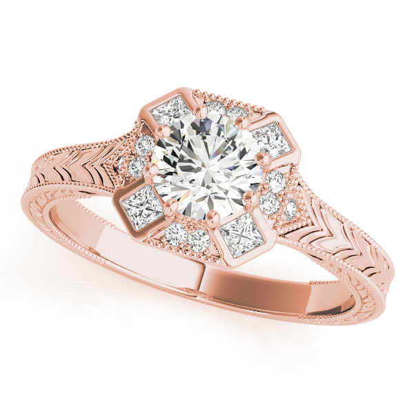 The Regina Halo Engagement Ring, front view