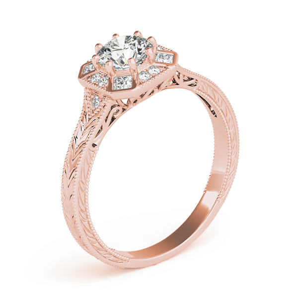 The Regina Halo Engagement Ring, angled view