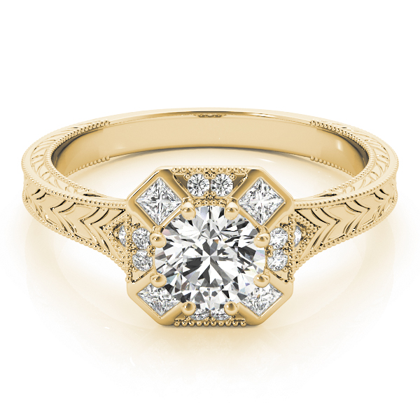 The Regina Halo Engagement Ring, set view