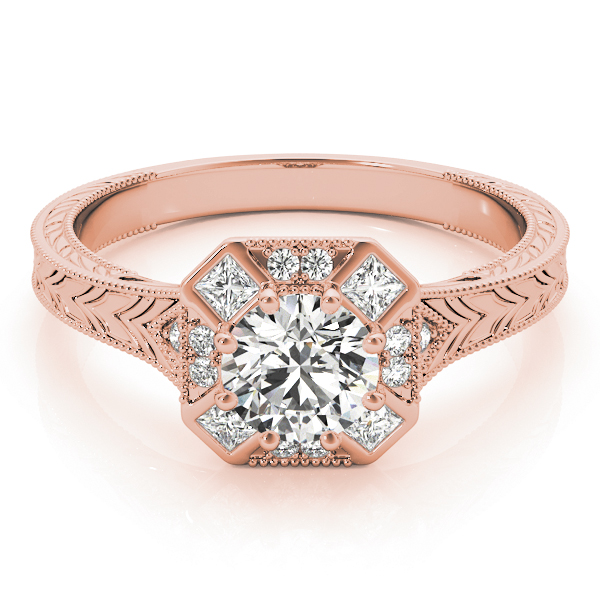 The Regina Halo Engagement Ring, set view