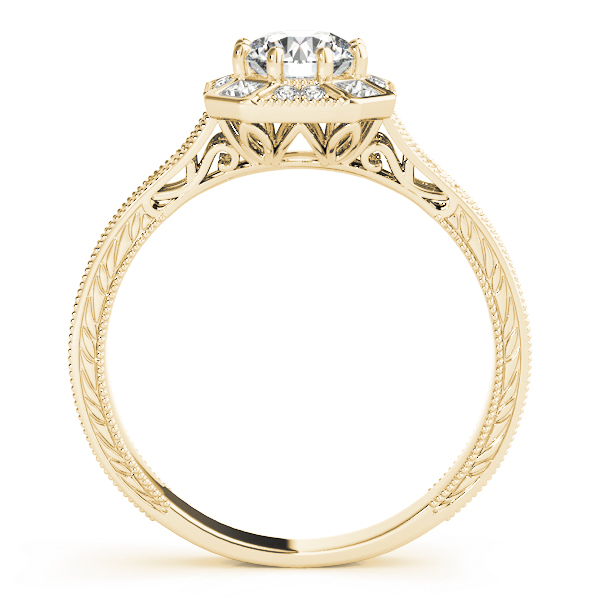 The Regina Halo Engagement Ring, side view