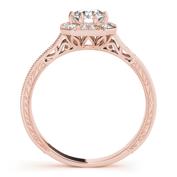 The Regina Halo Engagement Ring, side view