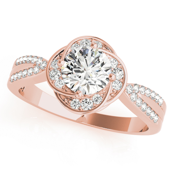 Multirow Twisted Halo Engagement Ring