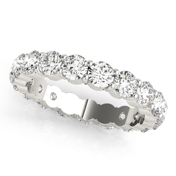 Shared Prong Eternity Wedding Bands