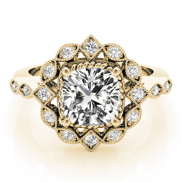 The Rebecca Halo Engagement Ring, set view
