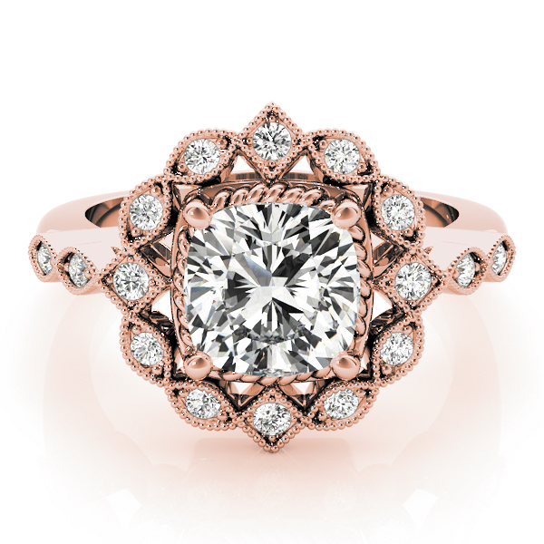 The Rebecca Halo Engagement Ring, set view