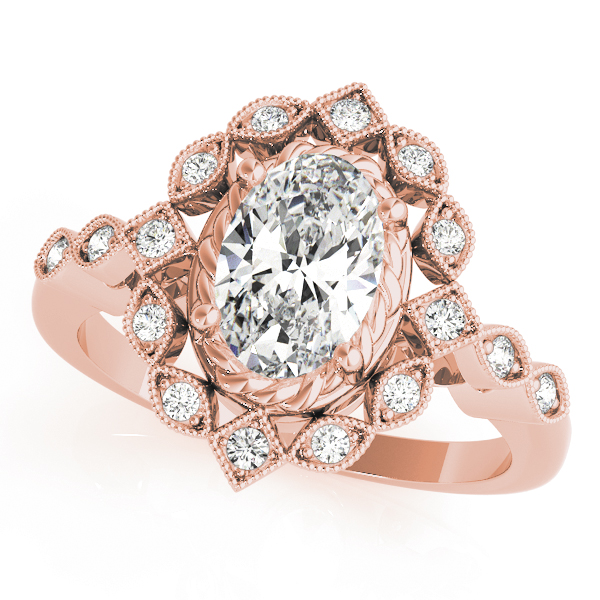 The Magnolia Halo Engagement Ring, front view