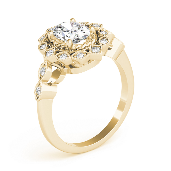 The Magnolia Halo Engagement Ring, angled view