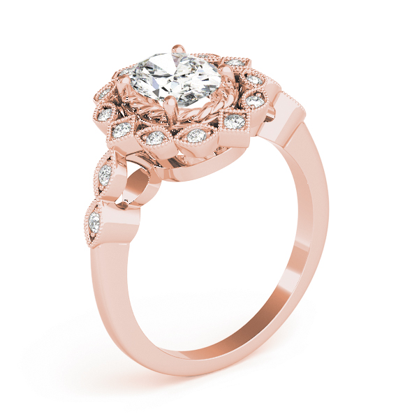 The Magnolia Halo Engagement Ring, angled view