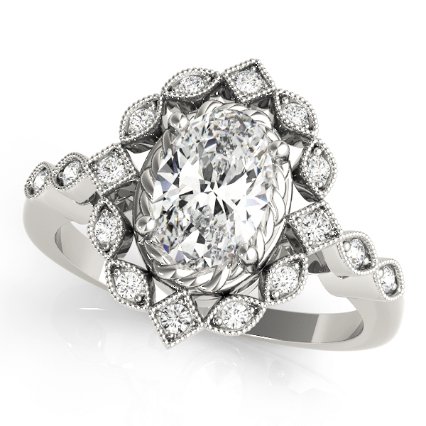 Oval Halo Vintage Engagement Ring