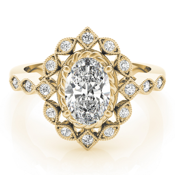 The Magnolia Halo Engagement Ring, set view