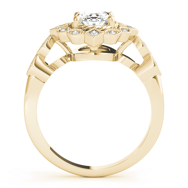 The Magnolia Halo Engagement Ring, side view