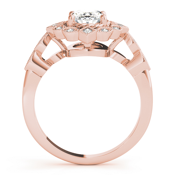 The Magnolia Halo Engagement Ring, side view