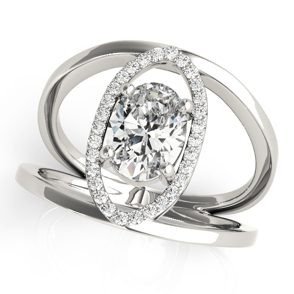 Split Shank Oval-Cut Engagement Ring