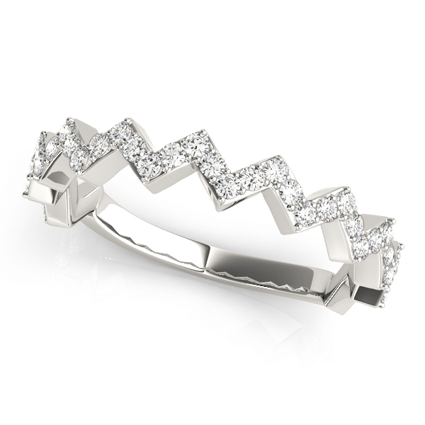 Stackable Prong Set Zigzag Band