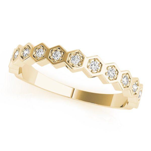 Hexagon Shaped Stackable Wedding Bands