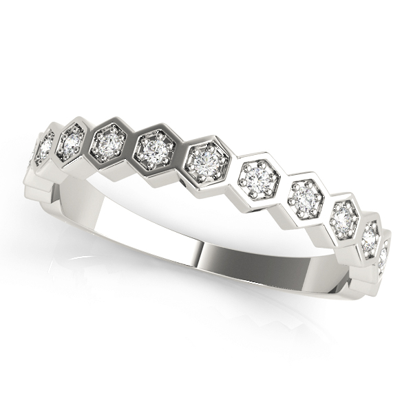 Hexagon Shaped Stackable Wedding Bands