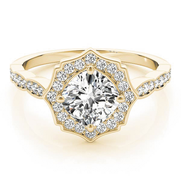 The Celine Halo Engagement Ring, angled view