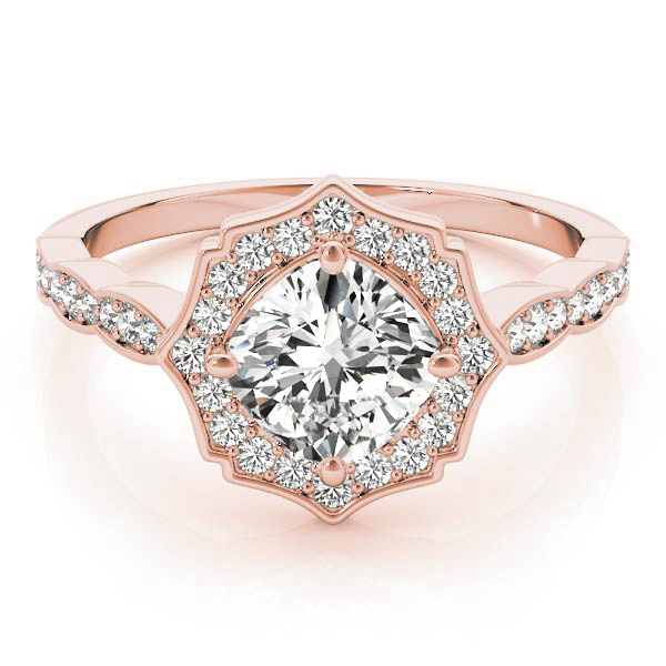 The Celine Halo Engagement Ring, angled view