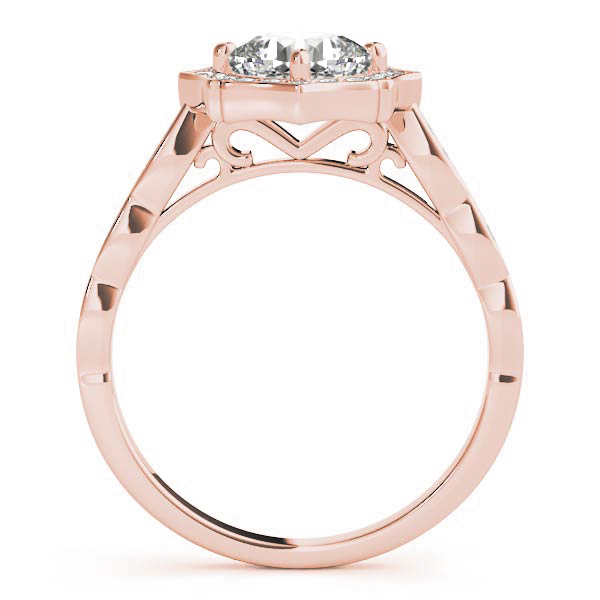 The Celine Halo Engagement Ring, side view