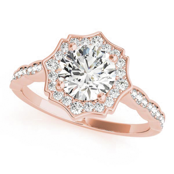 The Elise Halo Engagement Ring, front view