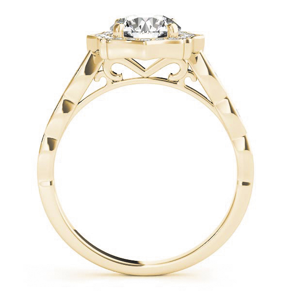 The Elise Halo Engagement Ring, side view