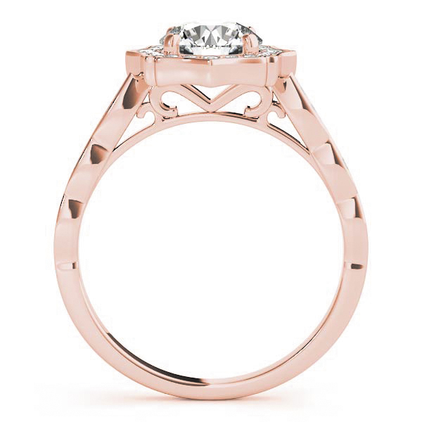 The Elise Halo Engagement Ring, side view