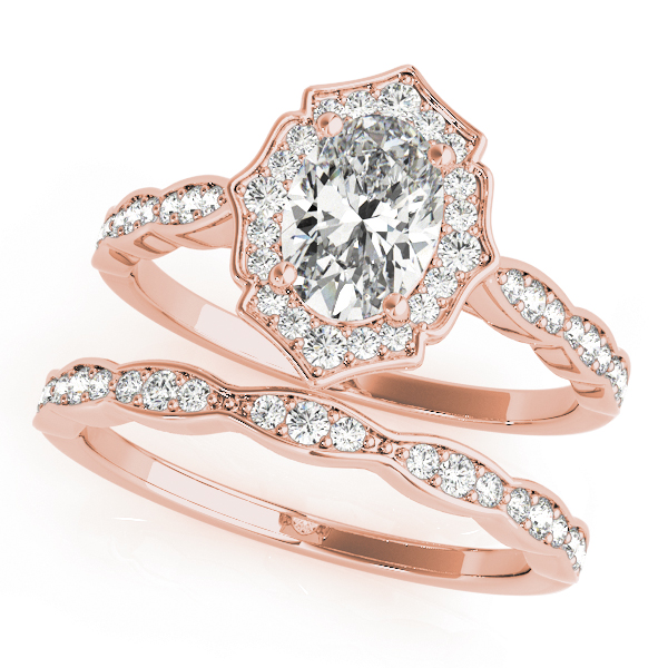 The Luna Halo Engagement Ring, set view