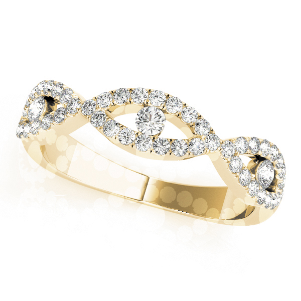 Double Row Infinity Prong Set Wedding Bands