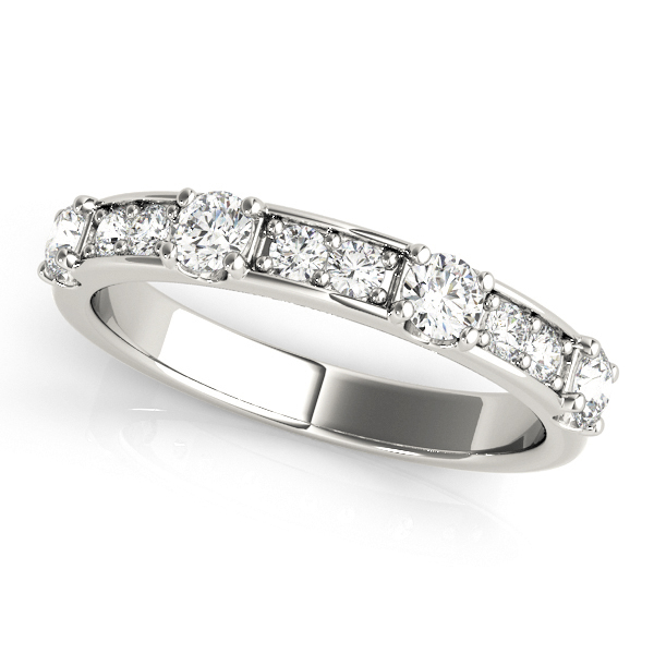Channel In Prong Stackable Wedding Band