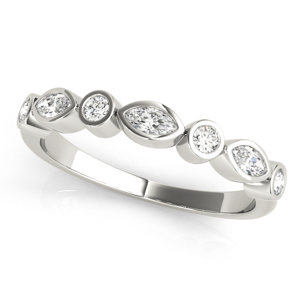 Alternating Round & Marquise Bezel Set Band