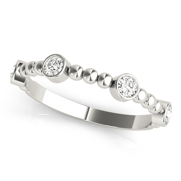Round Bezel Set Stackable Band