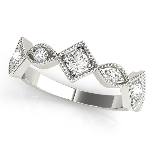 Vintage Alternating Marquise & Square Milgrain Fashion Ring