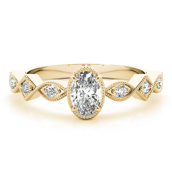 The Margot Vintage Engagement Ring, set view