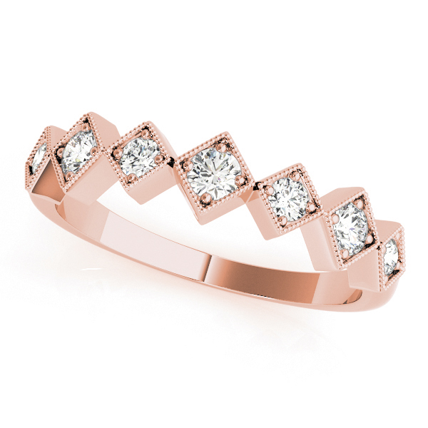 Square Shaped Milgrain Stackable Ring