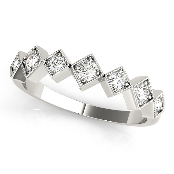 Square Shaped Milgrain Stackable Ring