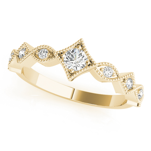 Stackable Marquise Milgrain Wedding Rings