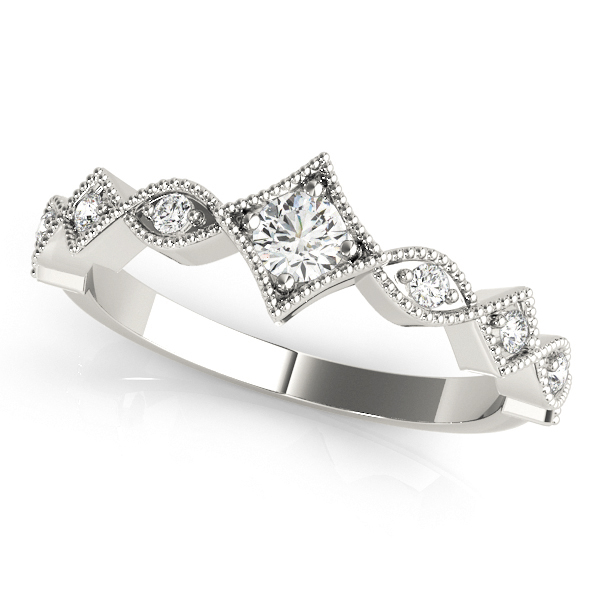 Stackable Marquise Milgrain Wedding Rings