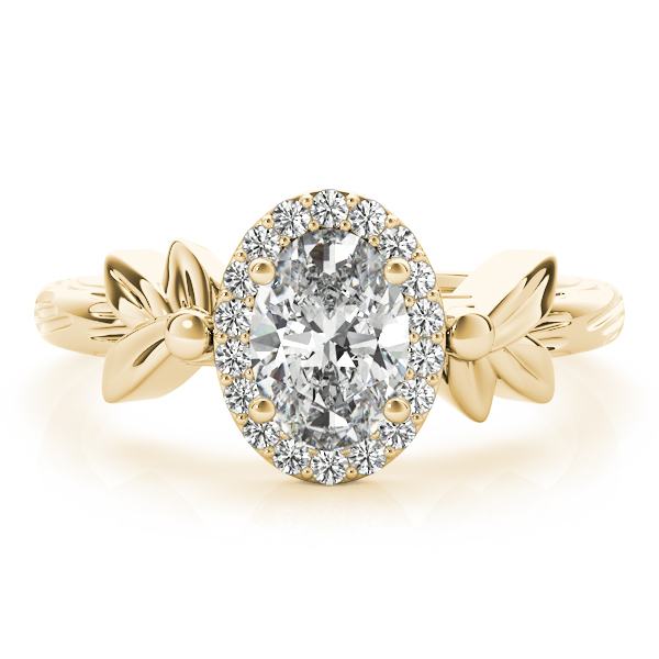 The Cecilia Halo Engagement Ring, set view